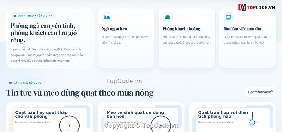 website đẹp,bán quạt,web bán quạt